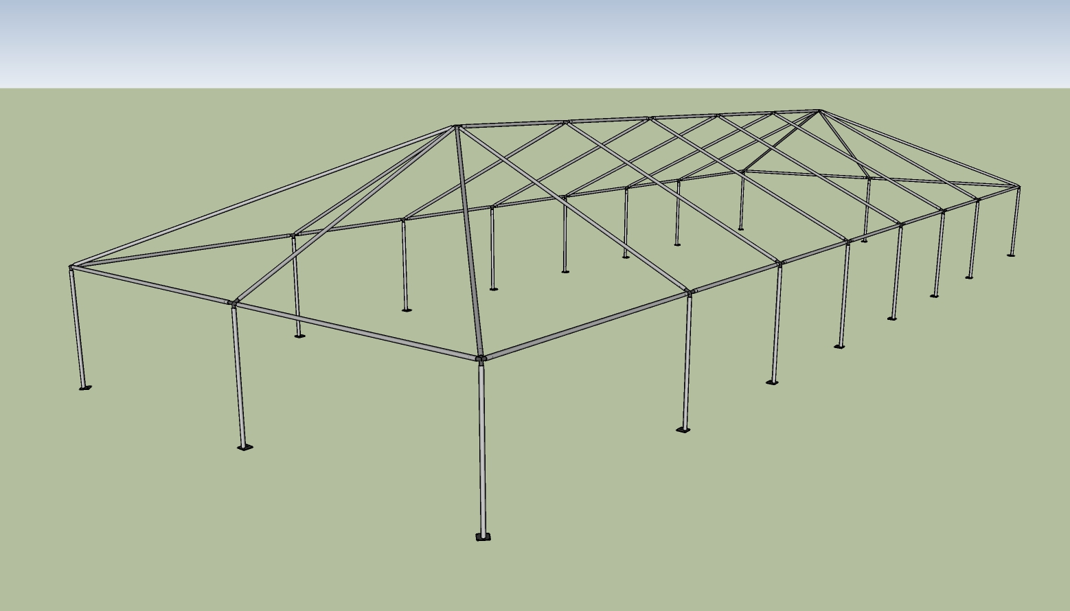 30x80 frame tent End View